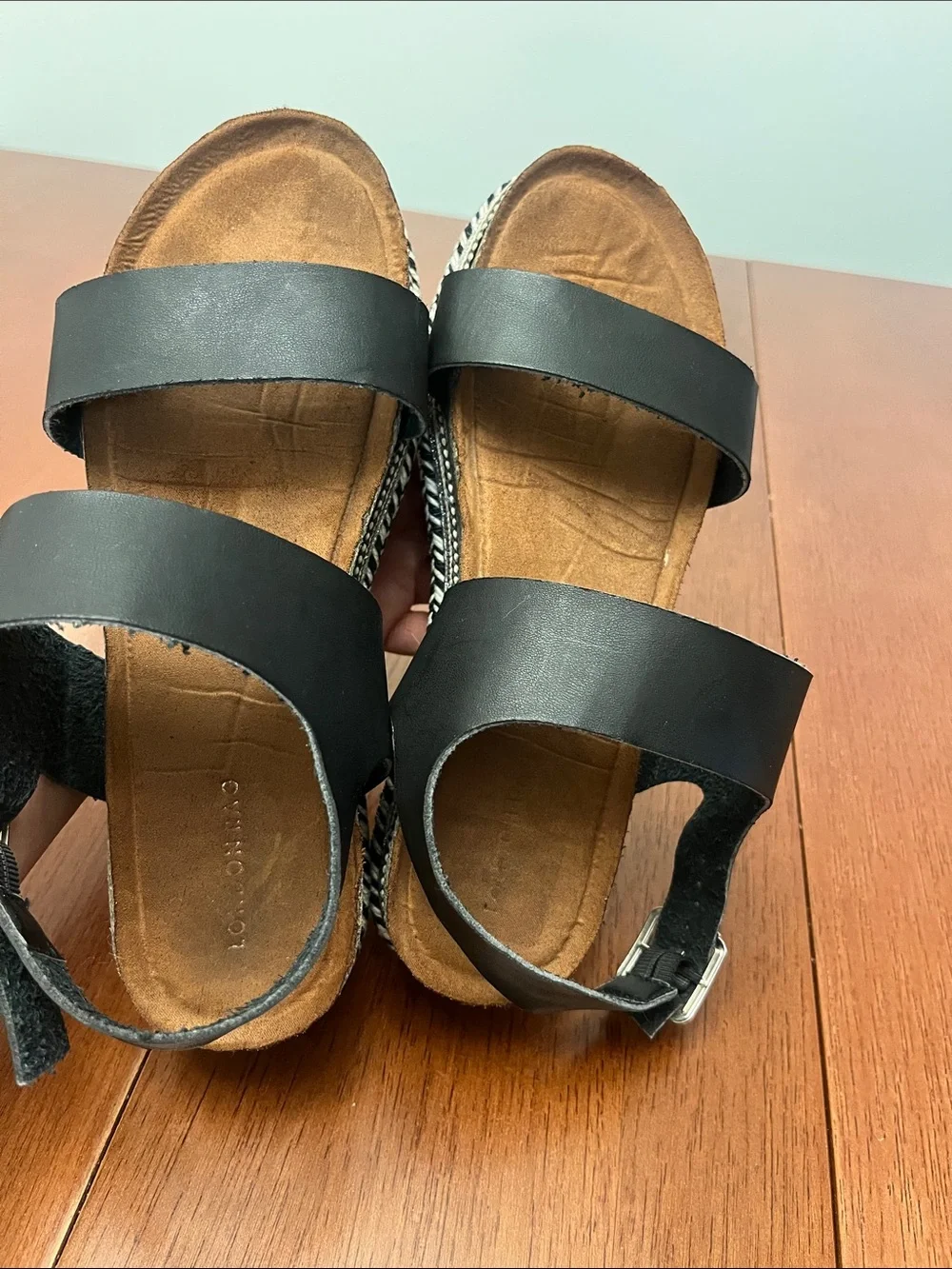 London Rag Lindley Black chunky black strap sandals